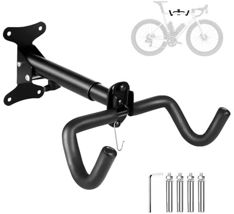 Fahrradhaken, Faltbar Fahrradwandhalterung Fahrrad-Wandhalterung mit Superweicher Polsterung Teleskopisch und Drehbar Für Alle Arten von Fahrrädern Geeignet