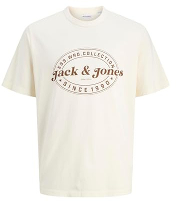 JACK & JONES Men's Jjedover Print Tee Ss Crew Neck