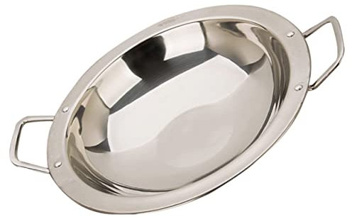 HOLIDYOYO Sartén Inoxidable Olla Gruesa Doble Asa Para Paella Utensilios De Cocina