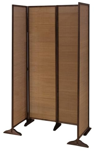 Cloison de séparation pliable avec 4 panneaux - Style asiatique japonais - Cloison décorative pour petits espaces - 170 cm de large - Hauteur : 170 cm