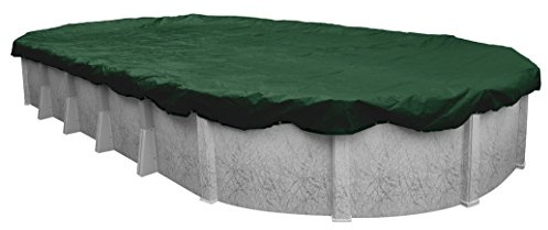 Robelle 3.6 x 5.5 m Heavy Duty Green Winter Oval Pool Cover for Above Ground Pools, 1.2 m Overlap (4.9 x 6.7 m Cover Size), Solid 8 x 8 Scrim, 66.9 g/yd2, 10 Jahre Garantie, Stil: 321218-4A
