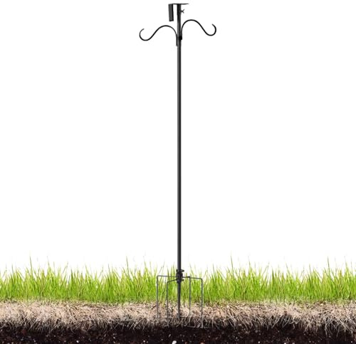 Fangfhai Robuste Vogelfutterstation, robuste Vogelhaus-Stange, verstellbare Gartendekor-Halterungen für Solarleuchten, Windspiele, Ranken, Pflanzen, Pflanzgefäß