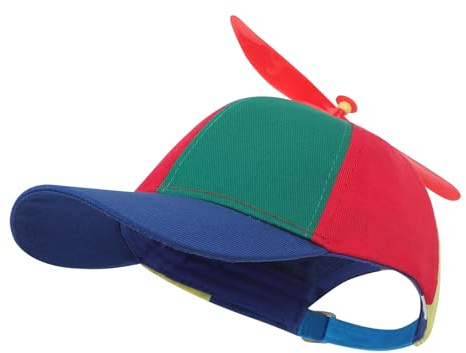 FakeFace Propeller Mütze Propeller Hut Kinder Bunte Propellermütze Lustiger Hüte Kopfbedeckung Hubschraubermütze Helikopter Kappe Baseball Cap Party Hut für Karneval Fasching Partykostüm