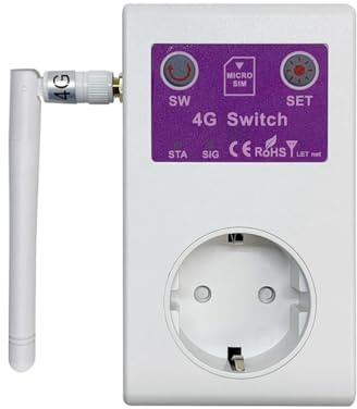 NONDK Prise Intelligente 4G UE 16 A, Interrupteur de Sortie, Télécommande par SMS et GSM, Capteur de Température, Contrôleur de Relais pour Appareil Électroménager, Prise UE