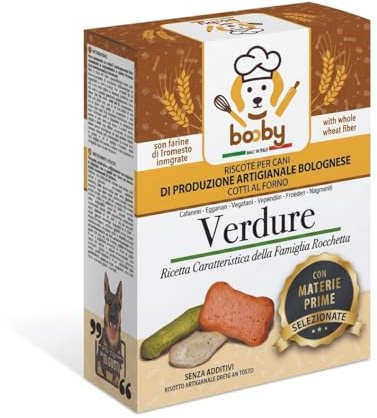 Booby Handwerkliche Kekse für Hunde mit Gemüse, natürlicher Snack, gebacken, mit Tomaten, Spinat und Rote Beete (1 kg)