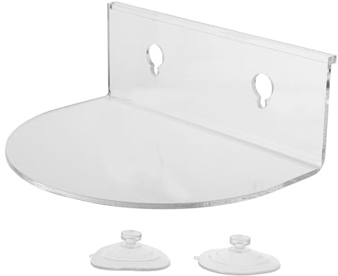 FUNOMOCYA Acrylic Floating Shelf Wall Mount Plant Pot Rack with Suction Cup Load-bearing Window Ledge Storage Rack for Kitchen and Living Room for Books and Kitchen Utensils