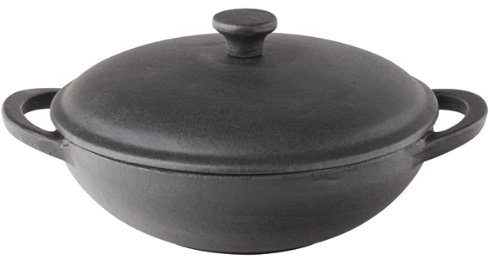 Utopia Cast Iron Mini Wok With Lid 8.5inch 20oz / 56cl | Table Presentation Small Wok