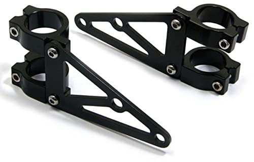 Alchemy Parts Hochwertig Paar 52/53mm Durchmesser CNC Bearbeitet Schwarz Scheinwerfer-Halter/Gabel Klemmen für Motorrad