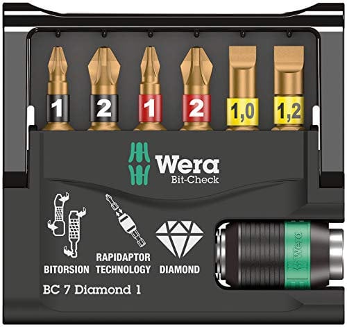 Wera Bit-Sortiment, Bit-Check 7 Diamond 1 SB, 7-teilig, 1 Stück, 05073419001