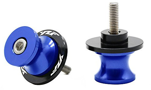 2tlg M6 Alu Schwingenschutz Schwingenadapter Ständer Bobbins Spool Racingadapter Ständeraufnahme 6mm für YZF R1 R3 R6 R6S R25 R125 600R (Blau)