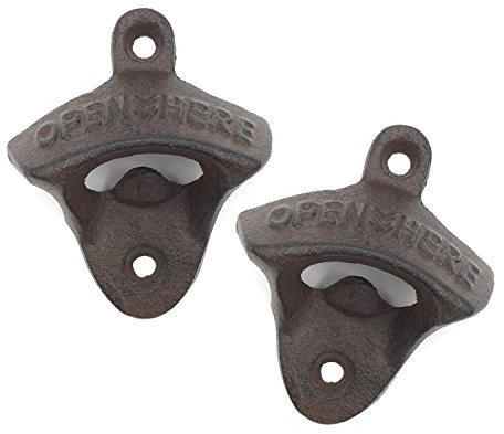 Support mural Décapsuleur, Lot de 2 en fonte Style vintage Bouteille de bière Opener par Lofekea