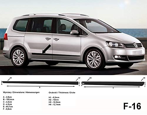 Spangenberg Seitenschutzleisten schwarz passend für Volkswagen VW Sharan II Van Kombi 2. Generation Typ 7N ab Baujahr 05.2010- F16 (3700016)