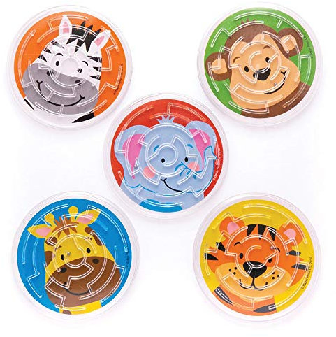 Baker Ross Jungle Chums Labyrinthspiele „Dschungelfreunde“ (6er-Pack) Labyrinth- und Ballspiel Perfekt für Kindergeschenke, Halloween-Partyartikel, Pinata-Füller oder Geburtstagsgeschenke