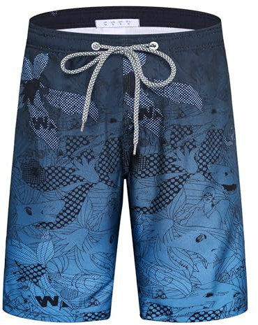 APTRO Maillot Short de Bain Homme Piscine Séchage Rapide Surf l'été Hawaïen Short de Plage Imprimé Bleu BS023 M