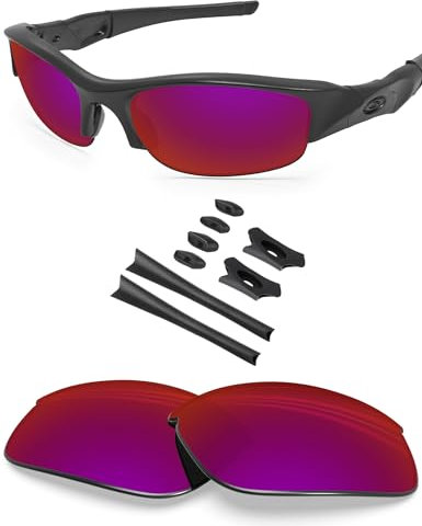 BLAZERBUCK Verres de rechange et kit de chaussettes pour lunettes de soleil Oakley Flak Jacket OO9008, Burned Starry - Polarisé, 0