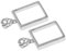 Unbekannt 2 Stück 925 Sterling Silber rechteckiger Anhänger Tablett quadratischer Anhänger Rohlinge Cameo Lünette Cabochon Fassung AOD