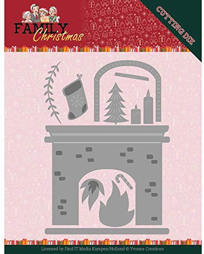 Yvonne Creations YCD10184 DIE, Kamin, Familie Weihnachten