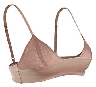 SilRiver Womens Silk Satin Triangle Bralette U-Shaped Bra Delicate Brassiere (for A-C Cups) Champagne