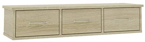 Tidyard Wall-mounted Drawer Shelf Floating Shelf Radiator Shelf Sonoma Oak 90x26x18.5 cm Chipboard