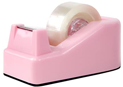 Yiautao Desktop Tape Dispenser Adhesive Roll Holder with Weighted Nonskid Base Black (Pink)