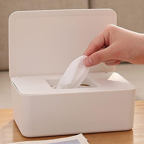 Feuchttücher Box, Feuchttücher Box Baby Feuchttücherbox Mit Dichtungsgummi Versiegeltes Design Staubdicht Effizienter Schützen Feuchtes Toilettenpapier, Für Zuhause Und Büro (Weiß)