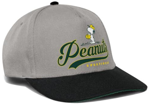 Spreadshirt Peanuts Snoopy Baseball Sportswear Snapback Cap, One Size, Graphit/Schwarz