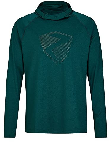 Ziener Herren JANUP Kapuzen-Pullover, Mid Layer | atmungsaktiv, elastisch, PFC frei, Spruce Green, 48
