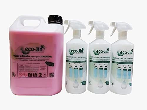ECO-JIN GRAN PODER DESENGRASANTE BIDON 5 LITROS ULTRA CONCENTRADO + 3 VAPORIZADORES AROMA FLORAL CON TOQUES TALCO (HOME)