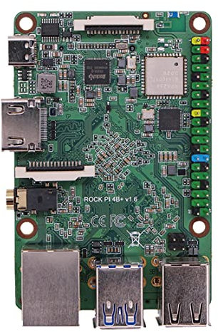 Rock 4B+Plus Modell B Entwicklungsboard RK3399 Hexa-Core 4x USB PC Motherboard Onboard WiFi Bluetooth (2G+16G)