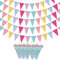 Wimpelkette, 5 Stück Wimpelkette Outdoor, Wimpel Girlande, Wimpelkette Kinderzimmer, wasserdichte Stoff Girlande Outdoor Banner Deko Party für Geburtstag Party Hochzeit Dekoration Indoor Outdoor