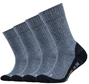Camano Sportsocken Kinder 4er Pack Baumwolle Navy 39/42 | Für Membranschuhe geeignet, Laufsocken, Trainingssocken, Atmungsaktiv, Alltagssocken, Freizeitsocken, Weiche Zehennaht