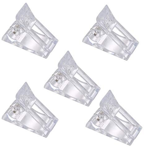 Clips Transparents pour Ongles Kit Polygel Nails Clips, 5PCS Clip Ongle Gel Clip Ongle Polygel, Pinces à Ongles Polygel, Pinces à Ongles Transparentes pour Construction Rapide Polygel 5PCS Clair