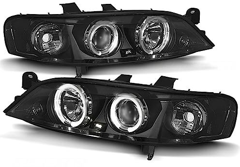 LED Angel Eyes Scheinwerfer Set in schwarz für Opel Vectra B 99-03.02