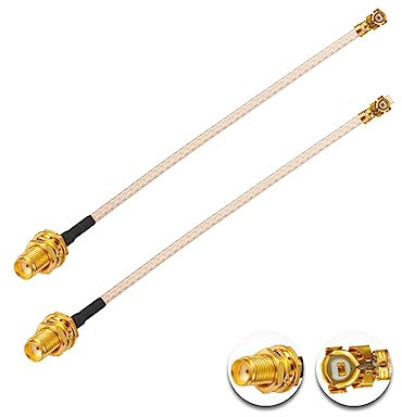 Vecys 2PCS U.F.L1 a SMA Hembra Cable Coaxial de Baja Pérdida 2 /5CM U.F.L1 RG178 RF Cable Coaxial Pigtail para Routers Inalámbricos Mini PCIE Tarjetas de Red PCI Wi-Fi WAN Repetidor