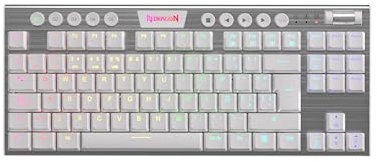 Redragon - Horus Teclado Mecánico TKL Gaming Inalámbrico RGB - Switch Rojo - Español - Blanco