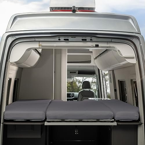 Black Forest Fox Wohnmobil Camper passgenaues Spannbettlaken für Heckbett VW Grand California 680 GC 680 Grani (Grau, BFF-VW-GC680-SL-23)