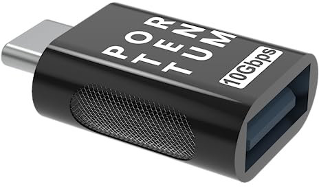 PORTENTUM USB-C auf USB Adapter 10 Gbps | 1 Stück | USB-C auf USB 3.0 Female Handy-OTG-Adapter, Thunderbolt 4/3 auf USB 3.1