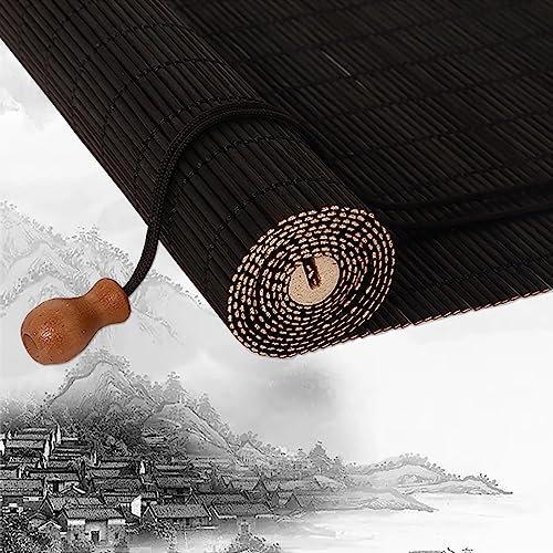 Bambus Rollo Breit Bambus Raffrollo Innen/außen-bambusrollo Retro Bambus Rollo Jalousine Lichtfilter Bambusrollo,für Korridor Gazebo Gärten Terrassen Fenster Tür,anpassbar-C-WxH: 130X110CM/51X43in