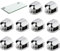 Scettar 10PCS Reggimensola Vetro,Lega di Zinco Staffe per Vetro Regolabile,Supporto Vetro per Spesso 6-8 mm,per Bagno, Soggiorno,Armadi,Mobili Librerie,Libreria