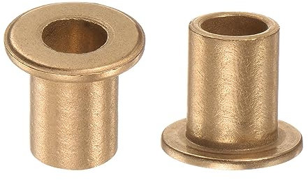QUARKZMAN 2Stk Flansch Lager Hülse 10mm Bohrung 14mm AD 20mm Länge 2mm Flansch Dicke Bronze Buchse Selbstschmierende Gleitbuchsen Hülse für Industrieanlagen