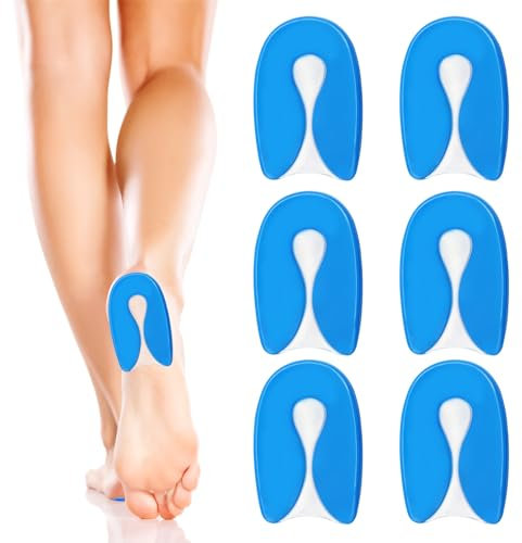 ZYKORT 3 Paires Talonnettes en Gel, Talonnettes en Gel Talonnette Epine Calcaneenne, Talon Coussin (Taille L 40-45), Soulage Douleurs Pieds Semelle Talon pour Homme et Femme