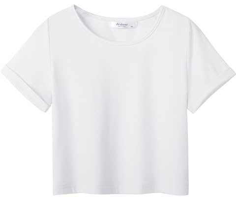 Arshiner Filles T-Shirts Manches Courtes Batik Enfants été Shirts Tops Sport Décontracté Mode Basic Tshirt pour Fille 5-14 Ans