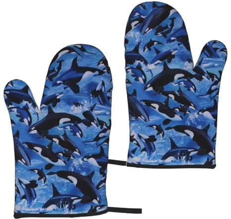 Killerwal, Ofenhandschuhe, rutschfeste Kochhandschuhe, hitzebeständige Backhandschuhe, EIN Paar