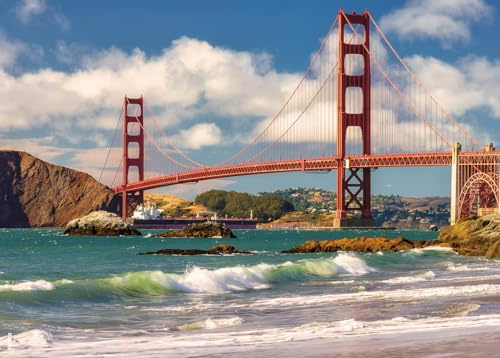 BEDUKE Puzzle für Erwachsene, 1000 Teile, San Francisco, dick, stabil, präzise, ineinandergreifend, Familienspiel, 1000 Teile, Puzzle ab 14 Jahren