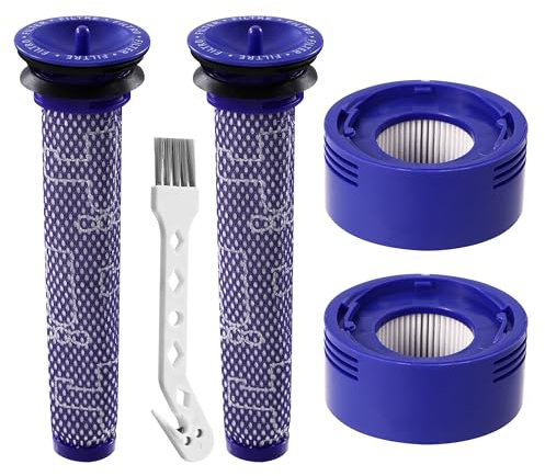 6 Stück V7 V8 Filter für Dyson, 3 HEPA-Nachfilter und 3 Vorfilter für Dyson V8 V7 Animal Absolute Motorhead Staubsauger, Mit 1 Reinigungsbürste. Ersetzen Sie # 965661-01 & 967478-01