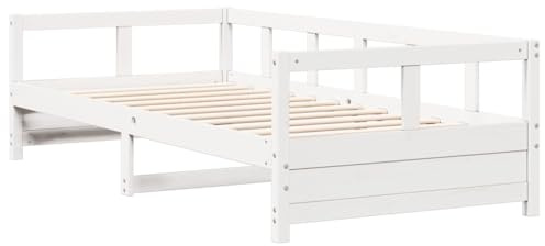 vidaXL Tagesbett ohne Matratze Weiß 90x200 cm Massivholz Kiefer