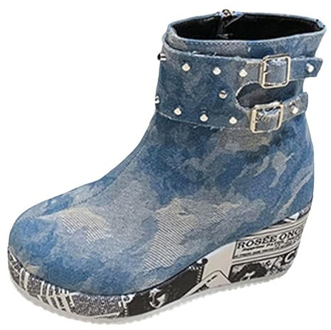 Stivali Moto Vintage Stivali Donna Estivi Traforati Morbidi Creeper Shoes Stivali Donna Estivi Traforati Stivali Stivali Gomma Alti Stivaletti Donna con Tacco Stivali Donna Tacco Alto e