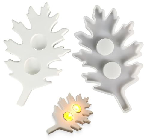 Silikonformen Gießformen, Gießform Herbst, Silikonform Herbst Deko, Ahornblatt Kerzenhalter, für Herbst Erntedankfest, Zweiloch