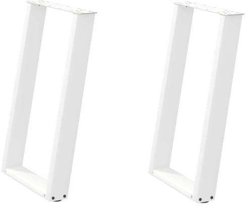 vidaXL Esstischbeine U-Form 2 Stk. Weiß 50x(72-73) cm Stahl