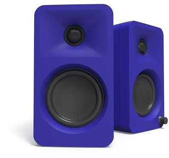 Kanto ORA 100W Powered Bi-amp Reference Desktop Computer Speakers w/Bluetooth 5.0 & USB-C | 100 Hz Crossover | Reference Quality Sound | Pair | Purple